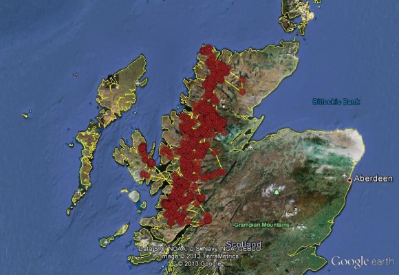 Ranging of Reay during January to December 2012
